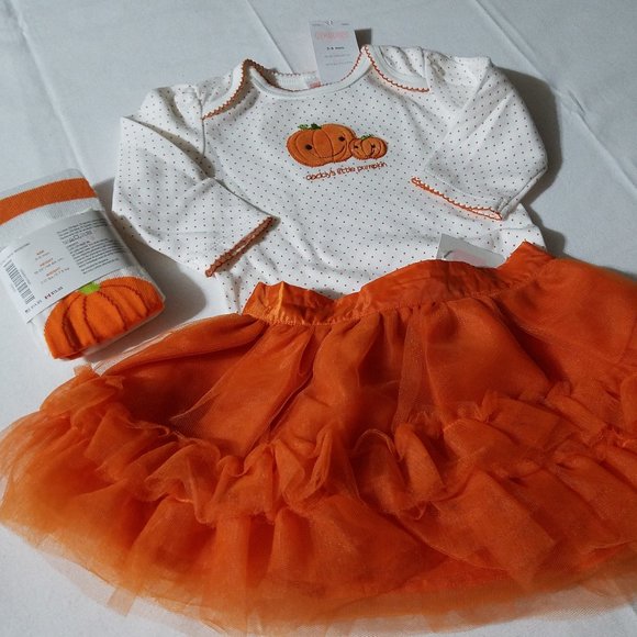 Gymboree 2010 Halloween Shop 3-6 month NWT Bodysuit, 2011 0-6 month tights, Jani